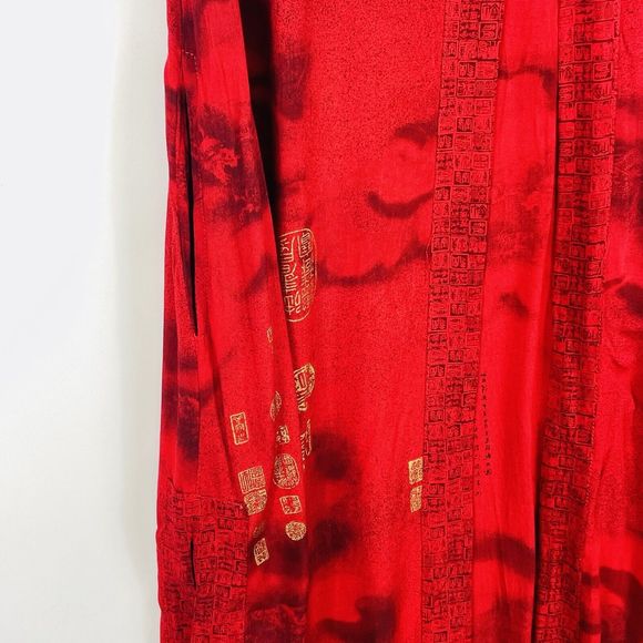 Endless Knot Art Black Red Gold Asian‎ Rayon Sleeveless Top Womens Small Medium - Picture 5 of 9